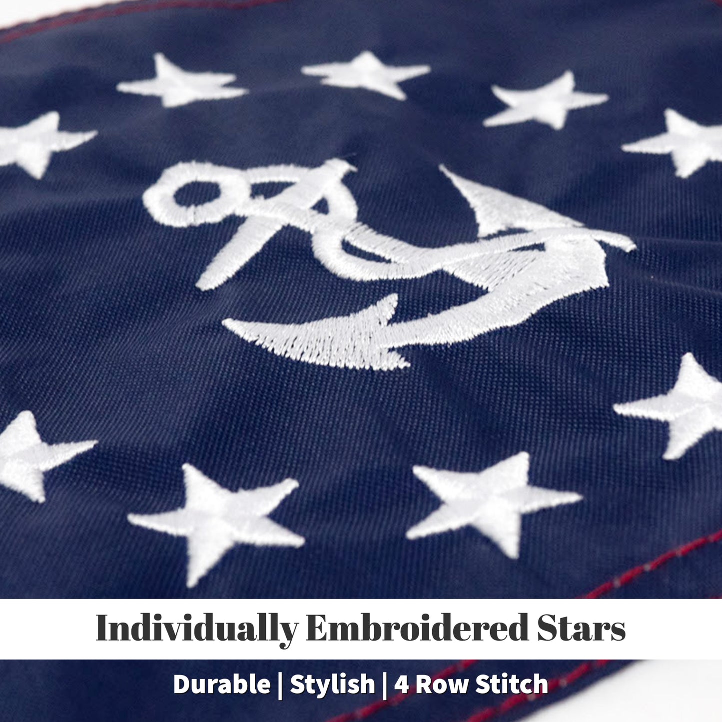 Boat Flag American Flag for Boat Cabin Flags 12 x 18 US Yacht Nautical Flag  with 50 Embroidered Stars with 2 Brass Grommets 4 Stitching Rows Heavy